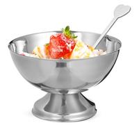 Amosfun Tazón de Acero Inoxidable para Helado y Postres Tamaño Mediano 10 CM Copa para Fruta y Ensalada Utensilios de Cocina Resistentes Olor Adecuado para Uso en Hogar y Eventos