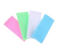 Amosfun Toallas Exfoliantes de Nailon para Ducha 4 Piezas, Paños para Fregar Espalda y Cuerpo, Suaves y Resistentes, Colores, Limpieza Corporal