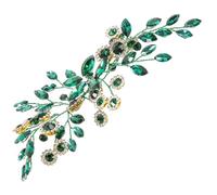 Amosfun Tocado que Sostiene el Peinado Cabello de Novia Cristales Verdes en Aleación Accesorio Elegante y Cambia el Estilo para Boda en Eventos Nupciales
