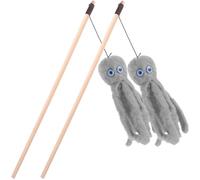 Amosfun Varita de Juguete Interactiva para Gatos Peluche Resistente a Mordeduras, Diseño Original de Octópodo, Paquete de 2 Piezas Adecuado para Juego y Entretenimiento Felino