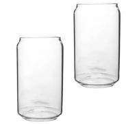 Amosfun Vasos de Vidrio en Forma de Lata 18 Onzas 2 Piezas Resistentes al Calor para Cerveza Jugos y Whisky en Reuniones y Eventos