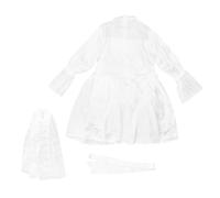 Amosfun Vestido de Novia Masculino Diseño de Encaje, Cinturón Elástico Ajustable y Velo, Disfraz para Fiesta y Actuación, Falda para Hombre, Vestimenta de Cosplay para Eventos y Bodas