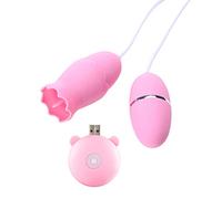 Amosfun - Vibrador de clítoris con 10 frecuencias, juguete sexual oral, lengua vibradora, silicona potente, recargable, para pezones, vagina, clítoris, estimulador, masajeador, boda, día de San Valentín