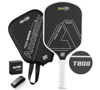 Amoswiz Palas de pickleball, fibra de carbono T800 Pickle Ball Paddle (blanco)