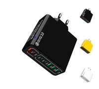 Amountofus 8 in 1 Waterproof Ports USB Fast Charger, Multi-Port Charging Station for Multiple Devices, Fast Hub Powered Charger Block, Travel Phone Chargers Plug Outlet (Black)