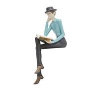 Amoy-Art Hombre Figura Escultura Lector Decorativa Regalo Modern Estatua Interior Salon Arte Resina Decoración del Hogar 23cm