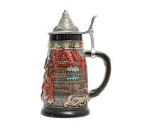 Amoy-Art Jarra de Cerveza Alemana Personalizada Vikinga Stanley Taza Munich Oktoberfest Beer Stein Mug con Tapa para Cumpleaños Regalo Hombre Padre Esposo 0.8 Liter