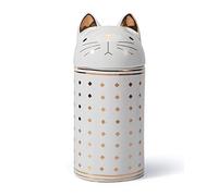 Amoy-Art Tarro de Galletas Plato de Caramelos Dulces Gato Figura Decorativa Modern Escultura Arte Animal Regalo Interior Estatua Cerámica 20cm