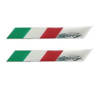 AMOYER 2 Uds., Pegatinas Adhesivas para Coche con Bandera De Italia, Pegatinas 3D De Aluminio para Cuerpo, Pegatinas Decorativas para Coche Y Motocicleta, Accesorios De Estilo De Coche