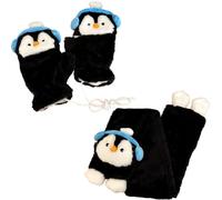 AMOYER Ensemble Écharpe À Motifs De Dessins Animés, Écharpe Douce En Peluche Avec Moufles Pour L'hiver, Idéal Pour Noël Ou Un Anniversaire.