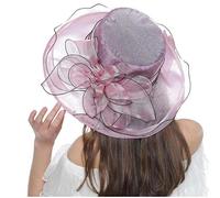 AMOYER Organza Vestido para Mujer Iglesia Kentucky Tea Party Cap Fascinator Derby Sun Boda Sombreros