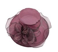 AMOYER Organza Vestido para Mujer Iglesia Kentucky Tea Party Cap Fascinator Derby Sun Boda Sombreros