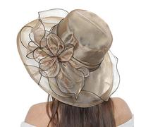 AMOYER Organza Vestido para Mujer Iglesia Kentucky Tea Party Cap Fascinator Derby Sun Boda Sombreros