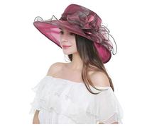 AMOYER Organza Vestido para Mujer Iglesia Kentucky Tea Party Cap Fascinator Derby Sun Boda Sombreros