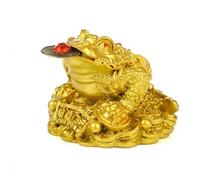 AMOYER Rana de Oro Dinero de Feng Shui Lucky Fortune Riqueza Moneda China del Ministerio del Interior Decoración de Mesa Adornos de Lucky