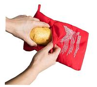 AMOYER Rojo Lavable Olla Bolsa de Patatas al Horno de microondas Cocinar la Patata Quick Fast (Cocineros 4 Patatas a la Vez)