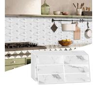 AMOYUN 16 Piezas 3D Azulejos Adhesivos Cocina, Pegatinas de Pared 15x30cm Vinilo Pared Vinilos de Pared Decorativos Pared Cocina Azulejos Baño Vinilo Suelo