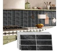 AMOYUN 16 Piezas 3D Azulejos Adhesivos Cocina, Pegatinas de Pared 15x30cm Vinilo Pared Vinilos de Pared Decorativos Pared Cocina Azulejos Baño Vinilo Suelo