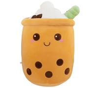 AMOZO Bubble Tea Almohadas de Peluche, Lindo Boba Peluches Juguetes Suaves Gigante Boba Snimal Almohada de Peluche para los Amantes de Boba (24cm, Brown)
