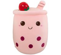 AMOZO Bubble Tea Almohadas de Peluche, Lindo Boba Peluches Juguetes Suaves Gigante Boba Snimal Almohada de Peluche para los Amantes de Boba (35cm, Pink)