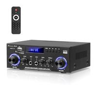 AMP-10 Bluetooth amplificadores RMS 50WX2 receptores de amplificador de audio estéreo para altavoz de casa 2.0 canal Max 600W salida Mini amplificador de potencia w/FM Radio, Echo, MIC, USB
