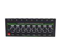 Amp de Auriculares Estéreo de 8 Canales de 8 Canales con Opciones de Conectividad Versátiles y Controles de Volumen por Canal para Grabar y Mezclar Entusiastas (Enchufe de la UE)