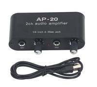 AMP SONIDO AMP 2 CH PREPLIFICADOR ENTRADA EXPORTADA 1/4IN 6.5 mm Gane Ajuste 0-20DB Aluminio plateado para el de sonido