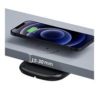 AMPACO Cargador inalámbrico Invisible, Cargador QI de 30 mm para Debajo de la Mesa Carga inalámbrica de 10 W para i-Phone 14/13/12/11/X/8 Bar/Mesa de café/Regalo de Escritorio para la Familia