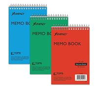 Ampad Efficiency - Cuaderno de bolsillo reciclado, 10 x 15 cm, un solo cable, tapa abierta, varias cubiertas, 3 cuadernos por paquete, rojo/azul/verde (45-094)