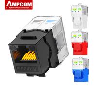 AMPCOM CAT6A CAT6 herramienta sin conector Keystone, adaptador de módulo Keystone RJ45 UTP sin acopladores de herramientas perforadores conector Modular CAT6 Black