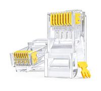 AMPCOM Conector CAT6 RJ45, CAT5/5E RJ45, conector modular 8P8C UTP 50μ, chapado en oro, 100 unidades