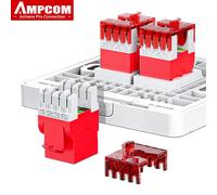 AMPCOM Conector Keystone de 180 grados, enchufe de módulo CAT6 RJ45 Ethernet UTP para panel frontal de pared Panel de conexión de red 10pcs CAT6 Red