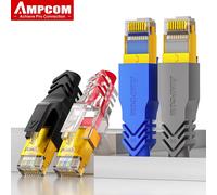 AMPCOM Fundas Protectoras para Cable de Red Ethernet, Cubiertas para Conectores RJ45 de 6.5/7.5/8.0mm para CAT8 CAT7 CAT6A CAT6 CAT5E 6.5MM Blue