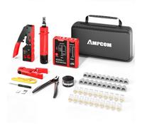 AMPCOM Kit de herramientas de crimpado Ethernet 10 en 1, kit de red RJ45/RJ11, probador RJ45 para conectores Cat6/5e, incluye perforadora 110 y pelacables, bolsa