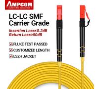 AMPCOM LC a LC UPC Cable de conexión de fibra óptica monomodo Simplex SMF 9/125μm Cable de fibra óptica insensible de 2,0mm de curva monomodo 15M