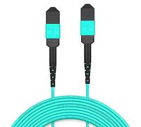 AMPCOM MPO to MPO Trunk Cable 50/125μm Multimode OM3-300 (24 Fiber, MPO to MPO Female, Type B, LSZH/Riser, UPC, Aqua) 50m (164ft)
