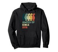 AMPED desde 1976 Año de nacimiento de la música de guitarra Sudadera con Capucha