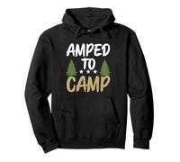 Amped To Camp Diseño rústico de Aventura Sudadera con Capucha