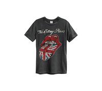 Ampercell Rolling Stones UK Tongue - Camiseta Manga Corta para Hombre, Color Grey (Charcoal), Talla S