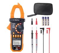 Amperimétrica Pinza Digital, Corriente AC/DC, Comprobador Eléctrico Digital, TRMS 4000 Contadores, Auto-Ranging Mide Voltaje AC/DC, Continuidad, Frecuencia, Capacitancia, Resistencia, Diodos