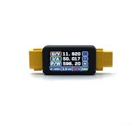 Amperímetro bidireccional de 30 A, pantalla a color de marco redondo de 1.45 pulgadas para monitor de temperatura y humedad, para voltímetro XT60 Amperímetro medidor de potencia