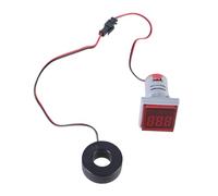 Amperímetro digital 0-100A, detector de corriente de 22 mm, cabeza cuadrada, pantalla retroiluminada, medidor de corriente, medidor de control industrial