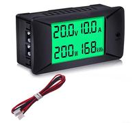 Amperímetro digital del voltímetro del LCD del panel de CC, medidor de energía con la indicación inversa, 50A/100A/200A/300A opcional para inversores fotovoltaicos y monitoreo eléctrico (A)