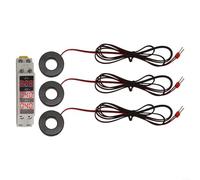 Amperímetro modular trifásico con pantalla digital, CA 80-500V, indicador de corriente 1-100A para montaje en riel DIN de 35 mm, monitoreo de voltaje en tiempo real para sistemas eléctricos