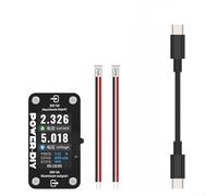 Amperímetro y voltímetro digital de mano, probador de voltaje de corriente de 30 V 5 A con pantalla giratoria de 360 °, puertos tipo C y XH2.54 para proyectos de prueba de fuente de alimentación de