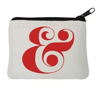 Ampersand and Red Symbol - Monedero de neopreno (10 x 11 cm), color blanco, White, Talla única