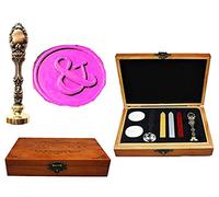 Ampersand y caja de madera lujo decorativa latón rojo metal pavo real invitación tarjetas regalo papel papelario sobre personalizado sello de cera palo cuchara de madera regalo kit de caja de regalo