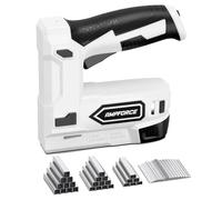 AMPFORCE Pistola de Grapas Eléctrica 2 en 1 Inalámbrica 4V con Batería Litio, USB-C, Incluye Grapas y Clavos para Tapicería, Reparación de Muebles, Alfombras y Bricolaje