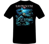 Amphibious Outfitters Baddest Frog In The Pond T-Shirt For Scuba Divers Men's Fashion Crew Neck Short Sleeves Cotton Tops Clothing Black XL Unisex 100% Cotton Short-Sleeve T-Shirts Black M