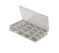Amplia caja organizadora de transparente con divisores, ideal para artículos de ferretería, joyería o pasatiempos, organizadores de piezas transparentes delicados y portátiles